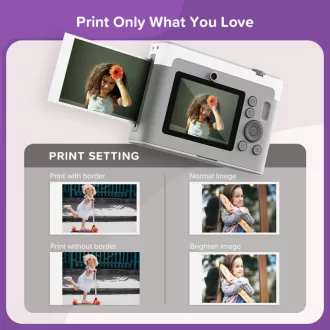   myFirst Insta Lux instant fényképezőgép, mobilnyomtató, 5Mp, Wi-Fi, szürke