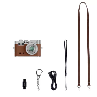 Rollei mini digitális fényképezőgép, kulcstartó, barna