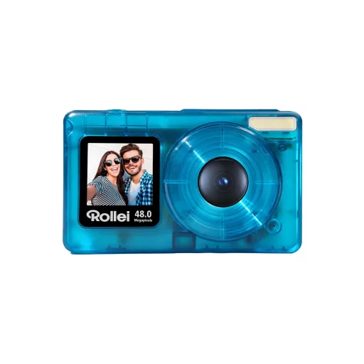 Rollei Compactline Pocket Transparent digitális fényképezőgép, kék