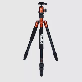   Rollei C5-i állvány + monopod + gömbfej + telefontartó adapter + táska, narancssárga