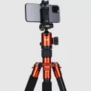 Rollei C5-i állvány + monopod + gömbfej + telefontartó adapter + táska, narancssárga