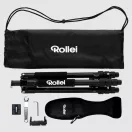 Rollei C5-i állvány + monopod + gömbfej + telefontartó adapter + táska, fekete