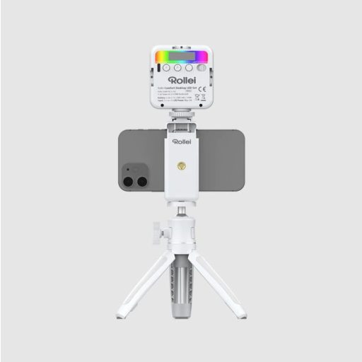 Rollei Lumis akkus Mini LED RGB, telefontartó, szelfi, állvány, táska