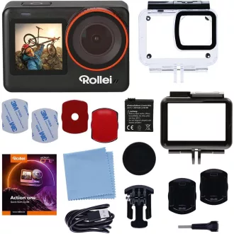   Rollei One Akciókamera, 4K/60fps 12Mp F2.8 170° wifi képstab.,érintő képernyő,első kijelző,vízálló