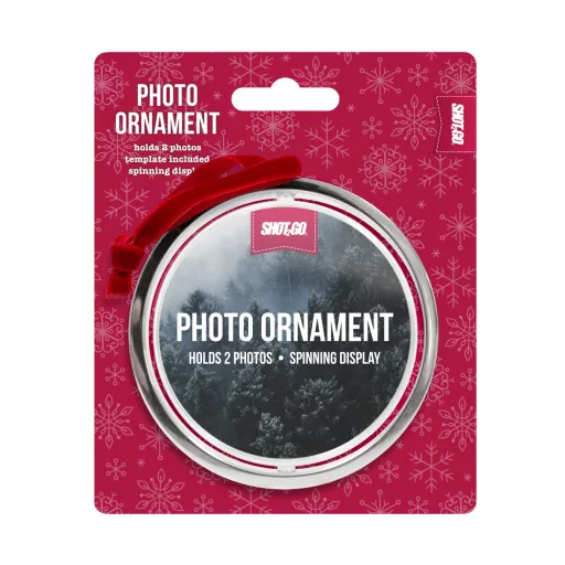 Shot2Go Fényképtartós, forgó karácsonyfadísz, ezüst