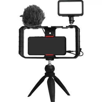   Synco Vlogger Kit 1 vlogging szett okostelefonokhoz, mikrofon, LED, mini állvány, mobiltelefon cage