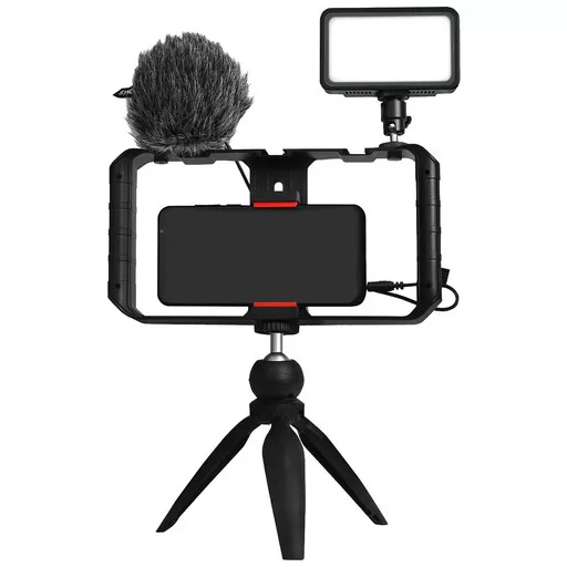 Synco Vlogger Kit 1 vlogging szett okostelefonokhoz, mikrofon, LED, mini állvány, mobiltelefon cage