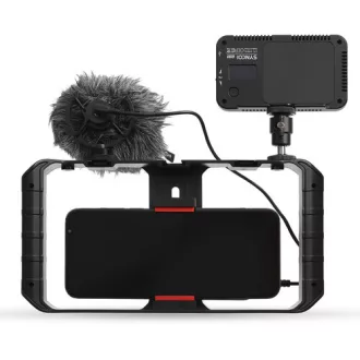   Synco Vlogger Kit 1 vlogging szett okostelefonokhoz, mikrofon, LED, mini állvány, mobiltelefon cage