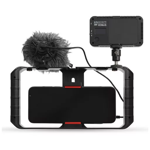 Synco Vlogger Kit 1 vlogging szett okostelefonokhoz, mikrofon, LED, mini állvány, mobiltelefon cage