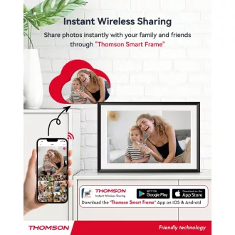   Thomson 1001P digitális képkeret 10" 1280x800, WiFi képátvitel mobilappról, érintő kijelző, fekete