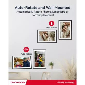   Thomson 1001P digitális képkeret 10" 1280x800, WiFi képátvitel mobilappról, érintő kijelző, fekete