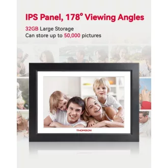   Thomson 1001W digitális képkeret 10" 1280x800, WiFi képátvitel mobilappról, érintő kijelző, fekete