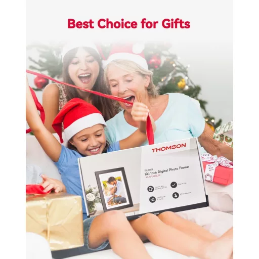 Thomson 1001W digitális képkeret 10" 1280x800, WiFi képátvitel mobilappról, érintő kijelző, fekete