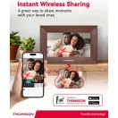 Thomson 7001P digitális képkeret 7" 1024x600, WiFi képátvitel mobilappról, érintőkijelző, barna