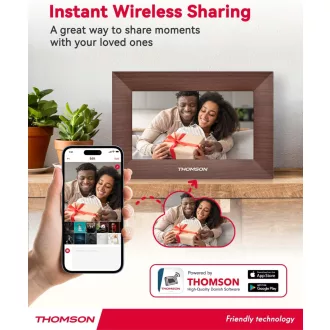   Thomson 7001P digitális képkeret 7" 1024x600, WiFi képátvitel mobilappról, érintő kijelző, barna