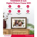 Thomson 8001W digitális képkeret 8" 1280x800, WiFi képátvitel mobilappról, érintőkijelző, barna