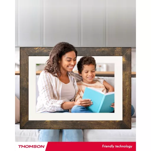 Thomson 8001W digitális képkeret 8" 1280x800, WiFi képátvitel mobilappról, érintő kijelző, barna