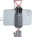 Ulanzi ST-07 telefon tartó adapter állványhoz, vakupapucs adapterrel, fekete piros