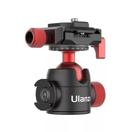 Ulanzi U-70 gömbfej, kreatív csatlakozási lehetőség, vakupapucs adapter, 20kg teherbírás, arca swiss