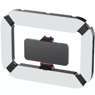   Ulanzi U200 vlogger rig, beépített LED világítással, telefon tartóval, 3 vakupapucs csatlakozóval