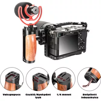   Ulanzi UURig R075 handle-grip, univerzális cage fogantyú, fa és fém