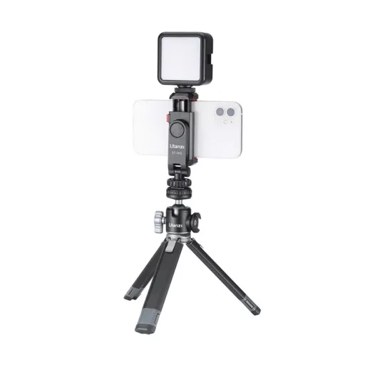 Ulanzi ST-06s telefon tartó adapter állványhoz, elforgatható, dönthető, vakupapucs adapterrel,fekete