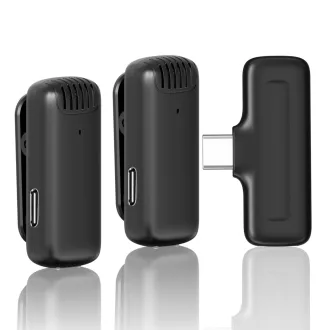   Ulanzi J12 vezeték nélküli Lavalier mikrofon, 2 mikrofon és 1 vevő, usb-c csatlakozás, fekete