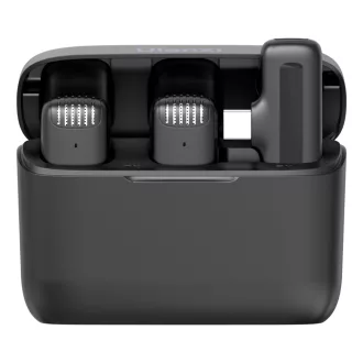   Ulanzi J12 vezeték nélküli Lavalier mikrofon, 2 mikrofon és 1 vevő, usb-c csatlakozás, fekete