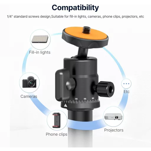 Ulanzi Vijim LS9 asztali állvány, lapos talppal, gömbfejjel, 24-88cm magasság