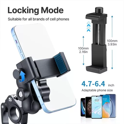 Ulanzi U-Select MP-5 csőre szerelhető konzol, telefon és akciókamera tartóval, kerékpár kormányhoz