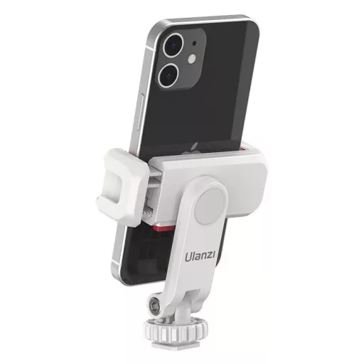 Ulanzi ST-06s telefon tartó adapter állványhoz, elforgatható, dönthető, vakupapucs adapterrel, fehér