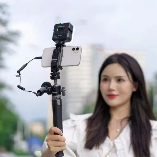 Ulanzi ST-06s telefon tartó adapter állványhoz, elforgatható, dönthető, vakupapucs adapterrel, fehér
