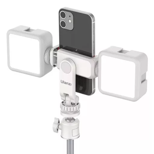 Ulanzi ST-06s telefon tartó adapter állványhoz, elforgatható, dönthető, vakupapucs adapterrel, fehér