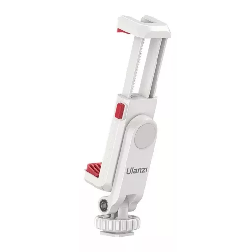 Ulanzi ST-06s telefon tartó adapter állványhoz, elforgatható, dönthető, vakupapucs adapterrel, fehér