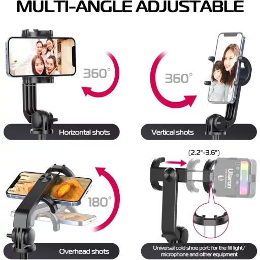 Ulanzi SK-03 szelfie állvány, monopod, bluetooth adapter, 30-160cm magasság
