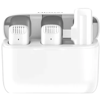   Ulanzi J12 vezeték nélküli Lavalier mikrofon, 2 mikrofon és 1 vevő, usb-c csatlakozás, fehér