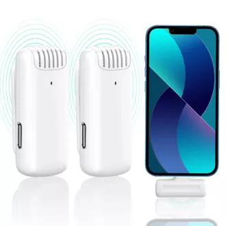   Ulanzi J12 vezeték nélküli Lavalier mikrofon, 2 mikrofon és 1 vevő, usb-c csatlakozás, fehér