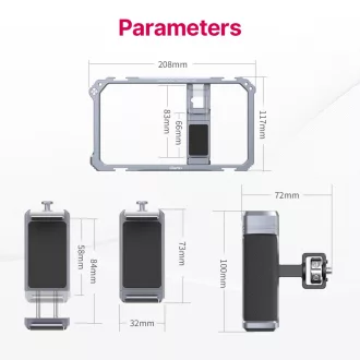   Ulanzi unverzális telefonkeret rendszer, rig, cage , 2db fogantyú, 6db vakupapucs
