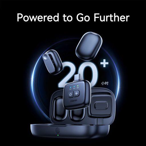 Ulanzi A30 vezeték nélküli Mini lavalier mikrofon, 2 mikrofon és 1 vevő, usb-c, lighting, fekete