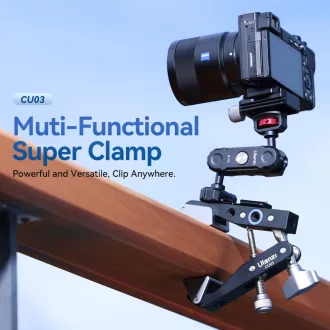   Ulanzi CU03 multi funkionális super clamp, satu + Nato clamp magic arm + arca swiss alap és talp