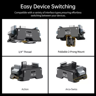   Ulanzi PK-10 állvány adapter és gyorskioldó talp USB-C csatlakozással, DJI Osmo Pocket 3-hoz
