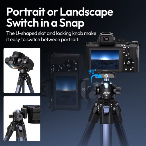 Ulanzi T100 Uka gömbfej, 6kg teherbírás, vakupapucs adapter, 3/8" és 1/4"