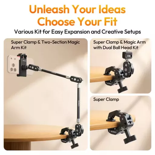 Ulanzi CO78 multi funkionális super clamp, satu + magic arm