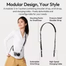 Ulanzi YF01 Y-Flex Strap, nyakpánt, csuklópánt, beépített USB-C kábel, fekete