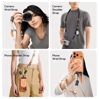   Ulanzi YF01 Y-Flex Strap, nyakpánt, csuklópánt, beépített USB-C kábel, fekete