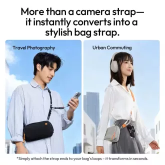  Ulanzi YF01 Y-Flex Strap, nyakpánt, csuklópánt, beépített USB-C kábel, fekete