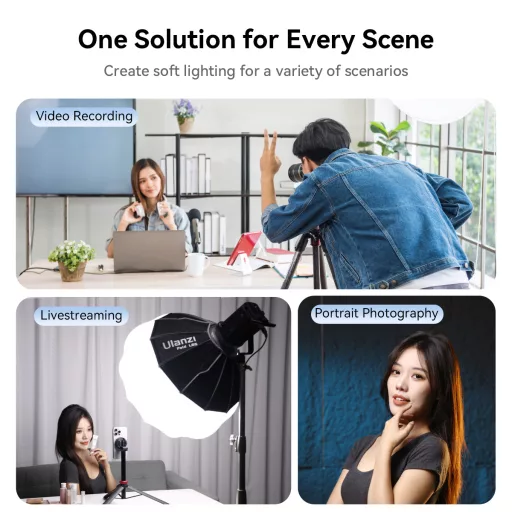 Ulanzi 80cm-es nyitható gömb softbox, lantern, Bowens csatlakozás, hordtáskával