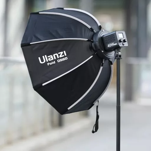 Ulanzi D560 60cm-es nyitható octobox méhsejtráccsal, mini Bowens csatlakozás