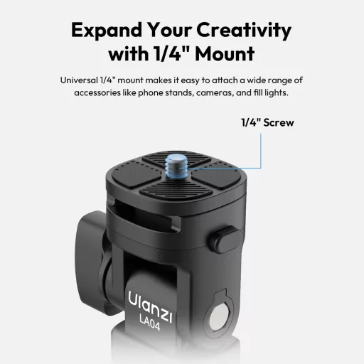 Ulanzi LA04 lámpaállvány vakupapucs és 1/4" adapter