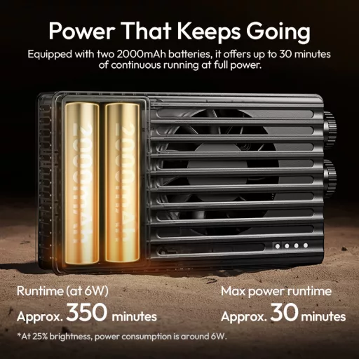 Ulanzi PL25 LED lámpa, 25W, 2700-6500K, 2000mAh, hűtő ventilátor
